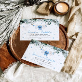 ブルーボーイクリスマスサンタベビーシャワーおむつラッフル エンクロージャーカード