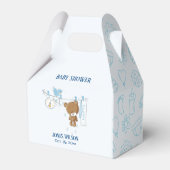 ブルーボーイクロセスラインぶら下がったのロープベビーシャワー フェイバーボックス (正面サイド)