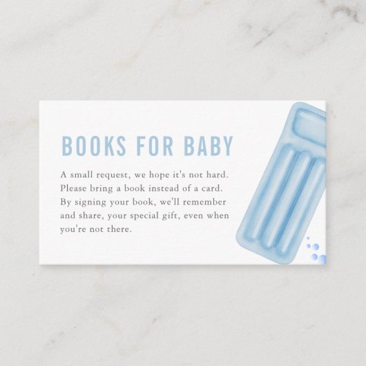 ブルーボーイサマープールパーティーブックベビーカード エンクロージャーカード (正面)