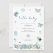 ブルーボーイザシーベビーシャワー招待状 招待状 (正面)