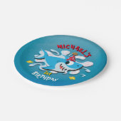 ブルーボーイシャークベビー誕生日パーティー紙プレート ペーパープレート (アングル)