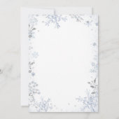 ブルーボーイジンジャーブレッドクリスマススノーフレークシャワー 招待状 (裏面)