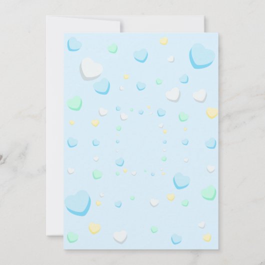 ブルーボーイスウィートワンファースト誕生日招待状 招待状 (裏面)