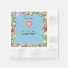 ブルーボーイズのベリースウィート最初の誕生日へようこそ 縁ありカクテルナプキン