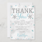 ブルーボーイズウィンタークリスマスベビーシャワー サンキューカード (正面)