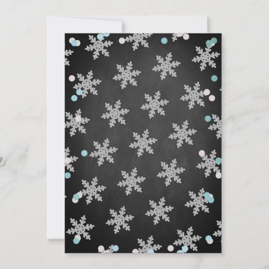 ブルーボーイズウィンタークリスマスベビーシャワー サンキューカード (裏面)