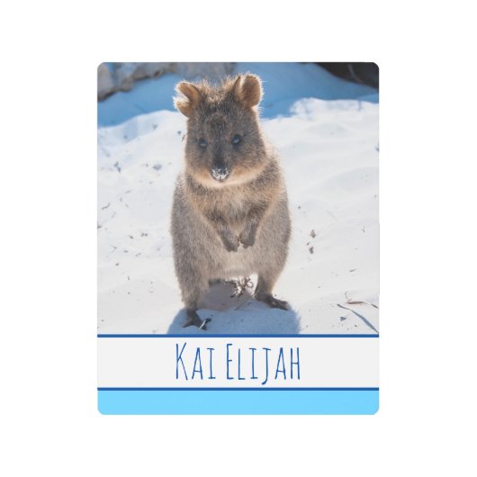 ブルーボーイズキッズクオッカビーチ パーソナライズされた メタルプリント (正面)