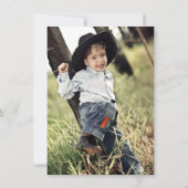 ブルーボーイズキッズバースデーパーティー水彩効果 招待状 (裏面)