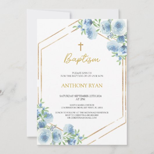 ブルーボーイズバプテスマ 招待状 (正面)