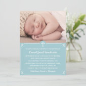 ブルーボーイズフォトバプティスマ/《キリスト教》洗礼式や命名式招待状 招待状 (スタンド正面)