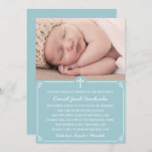 ブルーボーイズフォトバプティスマ/《キリスト教》洗礼式や命名式招待状 招待状 (正面/裏面)