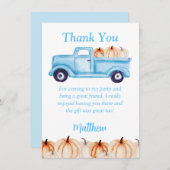 ブルーボーイズポップシクルバースデーパーティーサンキューカード 招待状 (正面/裏面)