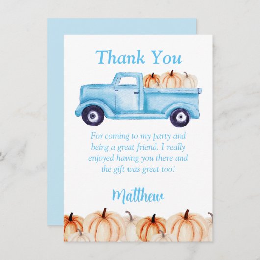 ブルーボーイズポップシクルバースデーパーティーサンキューカード 招待状 (正面/裏面)