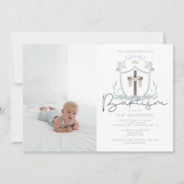 ブルーボーイズ写真最初の洗礼の招待 招待状