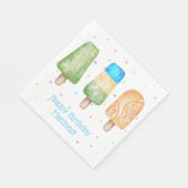 ブルーボーイズ夏ポップシクル誕生日パーティー スタンダードランチョンナプキン (角)