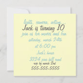 ブルーボーイズ映画誕生日パーティーへの招待 招待状 (裏面)