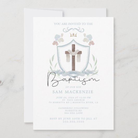 ブルーボーイズ最初の洗礼の招待 招待状 (正面)