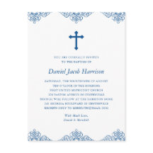 ブルーボーイズ洗礼/《キリスト教》洗礼式や命名式招待状