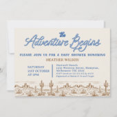 ブルーボーイズ荒野の冒険が赤ちゃんのシャワーを開始 招待状 (正面)