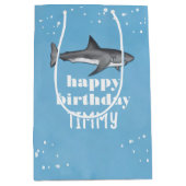 ブルーボーイズ誕生日パーティシャークカスタムズ ミディアムペーパーバッグ (正面)