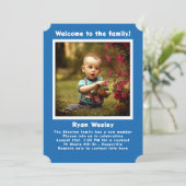 ブルーボーイズ養子縁組パーティー写真招待状 招待状 (スタンド正面)