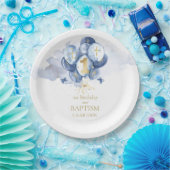 ブルーボーイズ1歳の誕生日とバプテスマ ペーパープレート (パーティー)