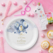 ブルーボーイズ1歳の誕生日とバプテスマ ペーパープレート (パーティー)