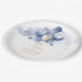 ブルーボーイズ1歳の誕生日とバプテスマ ペーパープレート (アングル)