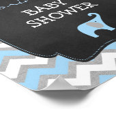 ブルーボーイゾウ赤ちゃんシャワー8x10ウェルカムサイン ポスター (角)