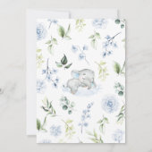 ブルーボーイゾウ赤ちゃんシャワー 招待状 (裏面)