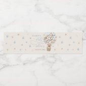 ブルーボーイテディベアバルーンベビーシャワー ペットボトルラベル (シングルラベル)