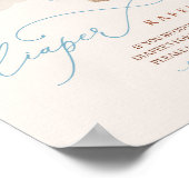 ブルーボーイテディベア赤ちゃんシャワーおむつラッフルサイン ポスター (角)