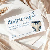 ブルーボーイテディベア赤ちゃんシャワーおむつラッフル エンクロージャーカード