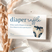 ブルーボーイテディベア赤ちゃんシャワーおむつラッフル エンクロージャーカード