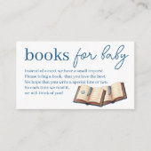 ブルーボーイテディベア赤ちゃんシャワー用ブック エンクロージャーカード (正面)