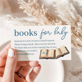 ブルーボーイテディベア赤ちゃんシャワー用ブック エンクロージャーカード