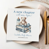 ブルーボーイテディベア赤パーソナライズされたちゃんシャワー スタンダードカクテルナプキン