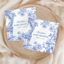 ブルーボーイトイレデジュイサファリ動物ベビーシャワー スタンダードカクテルナプキン