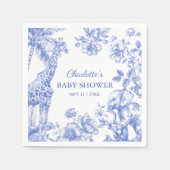 ブルーボーイトイレデジュイサファリ動物ベビーシャワー スタンダードカクテルナプキン (正面)