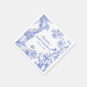 ブルーボーイトイレデジュイサファリ動物ベビーシャワー スタンダードカクテルナプキン (角)