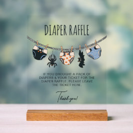 ブルーボーイハロウィーンベビーシャワーおむつラッフル アクリルサイン