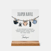 ブルーボーイハロウィーンベビーシャワーおむつラッフル アクリルサイン (正面)