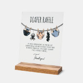 ブルーボーイハロウィーンベビーシャワーおむつラッフル アクリルサイン (傾斜)