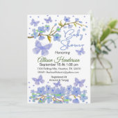 ブルーボーイバタフライベビーシャワー招待状 招待状 (スタンド正面)