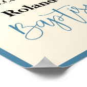 ブルーボーイバプテスマ歓迎サインのポスター ポスター (角)