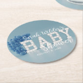 ブルーボーイバルーンアーチ赤ちゃんシャワーパーティーコースター ラウンドペーパーコースター (アングル)