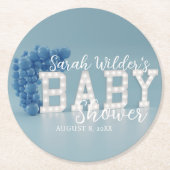 ブルーボーイバルーンアーチ赤ちゃんシャワーパーティーコースター ラウンドペーパーコースター (正面)