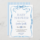 ブルーボーイバーブベイビーシャワー招待状 招待状 (正面/裏面)