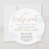 ブルーボーイバーリーウェイテディベア赤ちゃんシャワー 招待状 (裏面)