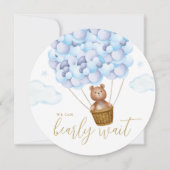 ブルーボーイバーリーウェイテディベア赤ちゃんシャワー 招待状 (正面)